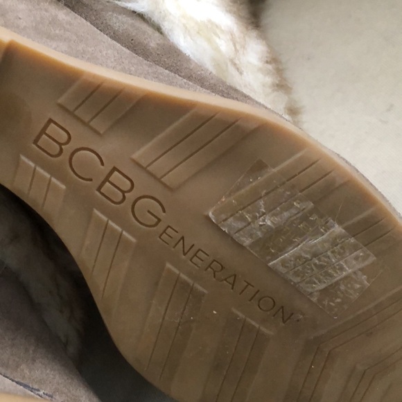 BCBGENERATION Brown Suede Faux Mink Fur FREESIA Wedge Boots - Picture 12 of 16